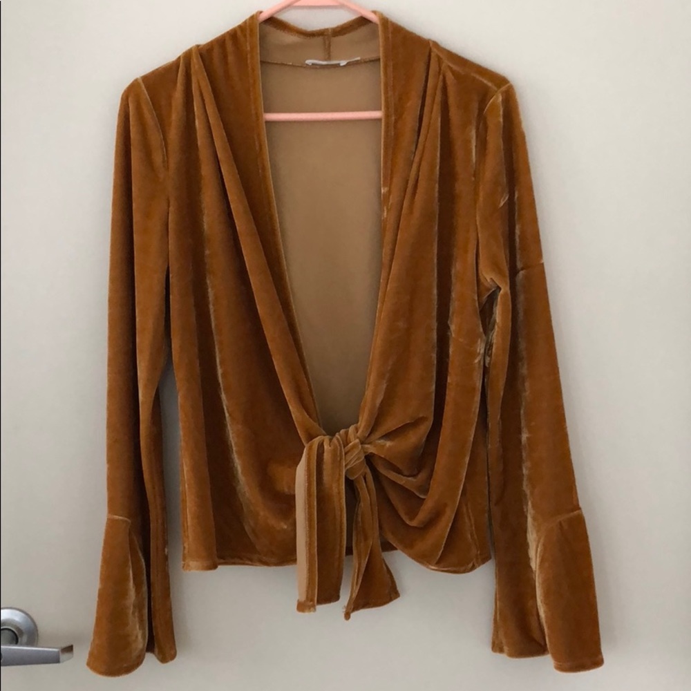 Velvet Tie Top - Size M, brand new